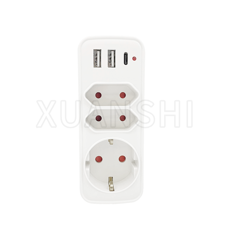 Adaptateur de prise USB 5 en 1 pour bureau de voyage à domicile XS-ZHQD3U